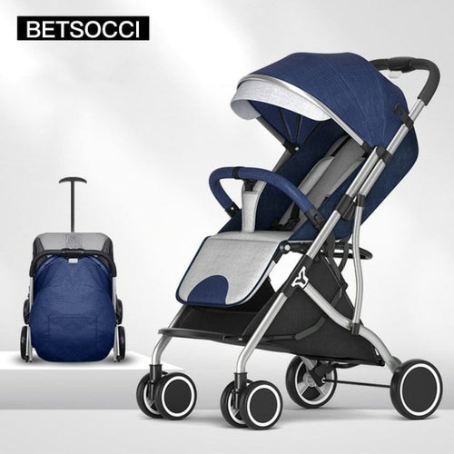 BETSOCCI Baby Stroller Folding 4 Wheels Shock Absorption Stroller for