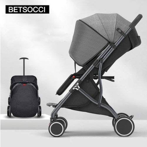 BETSOCCI Baby Stroller Folding 4 Wheels Shock Absorption Stroller for