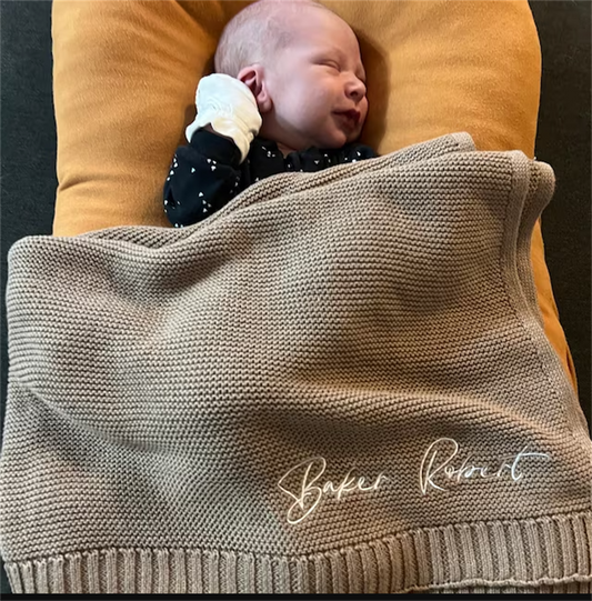 Baby Blanket Customized Child Name Nap Knitting Blanket Personalized