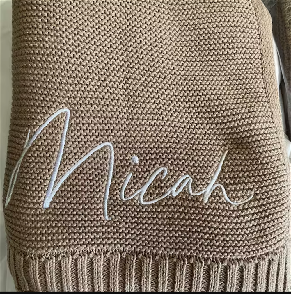 Baby Blanket Customized Child Name Nap Knitting Blanket Personalized