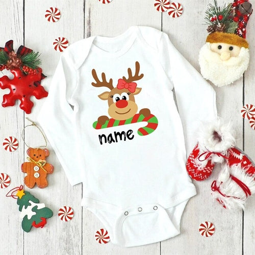 Christmas Baby Bodysuit Custom Name Infant Outfit - Baby Christmas