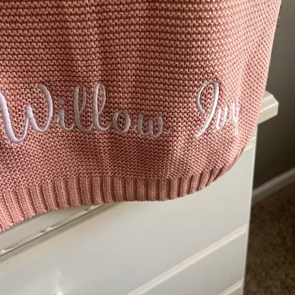 Embroidered Name Baby Blanket Baby Shower Stroller Blanket Newborn