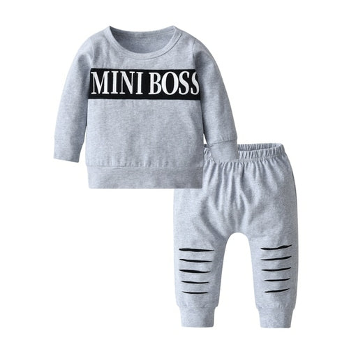 Infant Baby Boys Girls Clothes Newborn Autumn Long Sleeve Letter