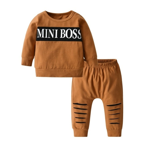 Infant Baby Boys Girls Clothes Newborn Autumn Long Sleeve Letter