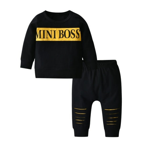 Infant Baby Boys Girls Clothes Newborn Autumn Long Sleeve Letter