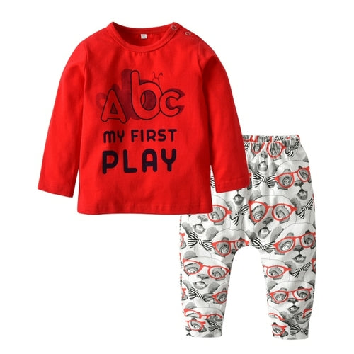 Infant Baby Boys Girls Clothes Newborn Autumn Long Sleeve Letter