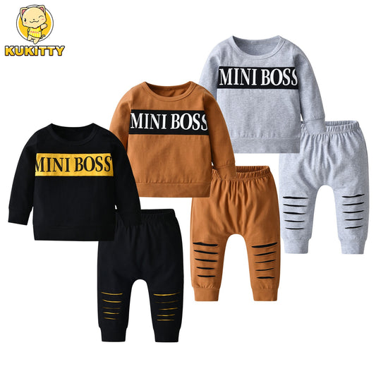 Infant Baby Boys Girls Clothes Newborn Autumn Long Sleeve Letter