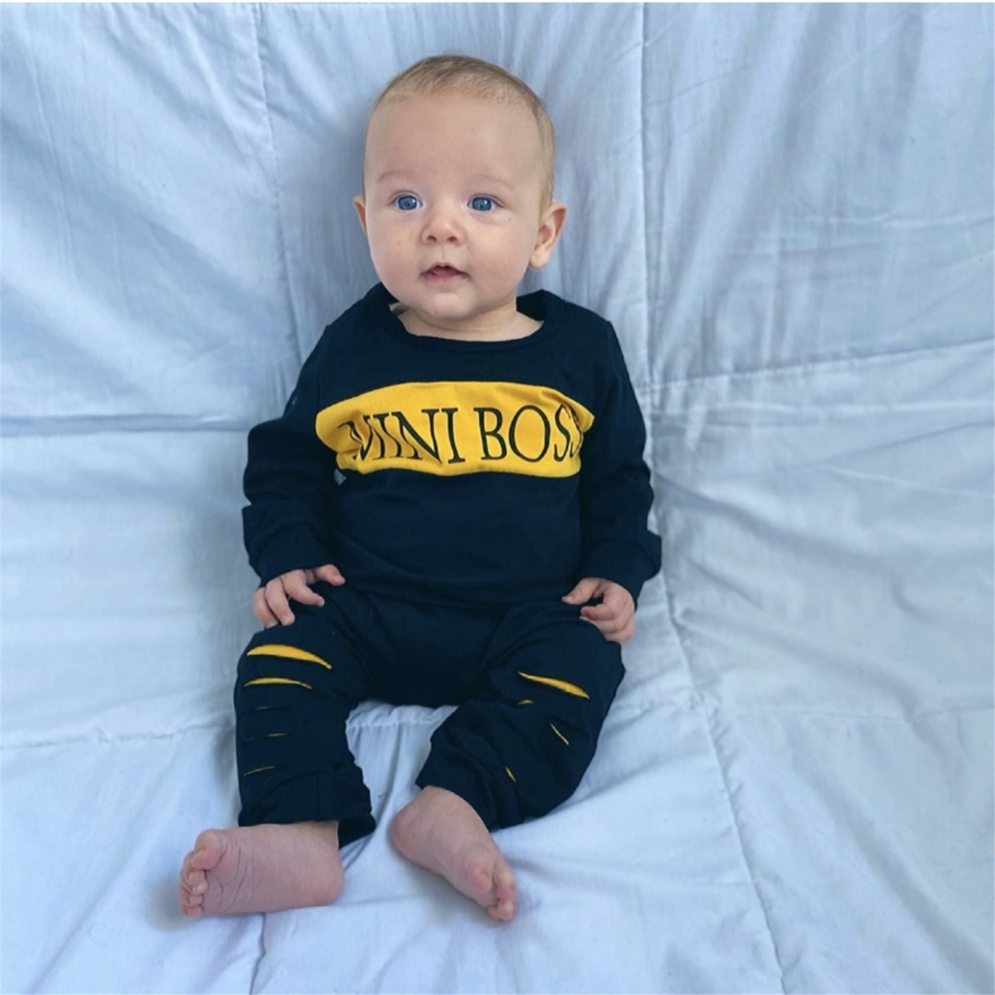 Infant Baby Boys Girls Clothes Newborn Autumn Long Sleeve Letter