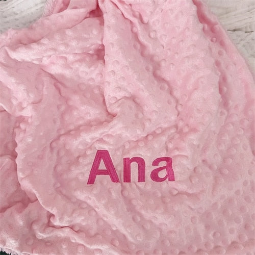 Name Personalised Bubbled Fleece Baby Blanket Diy Custom Toddler Crib