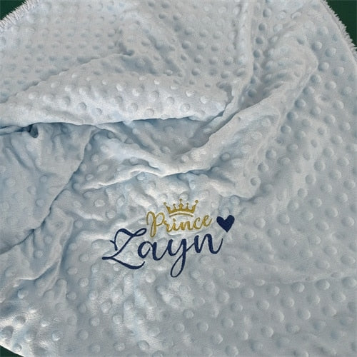 Name Personalised Bubbled Fleece Baby Blanket Diy Custom Toddler Crib