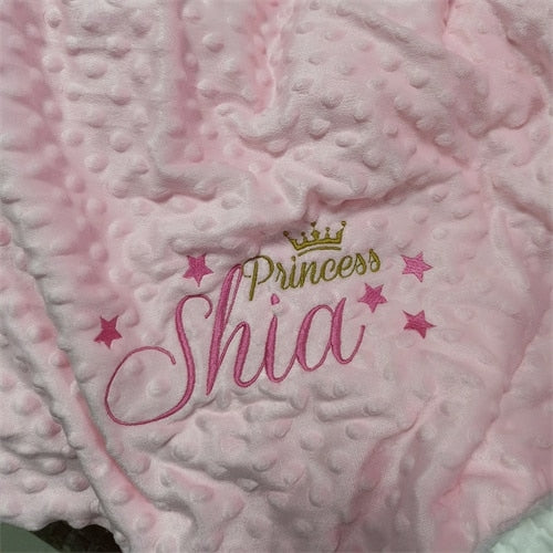 Name Personalised Bubbled Fleece Baby Blanket Diy Custom Toddler Crib