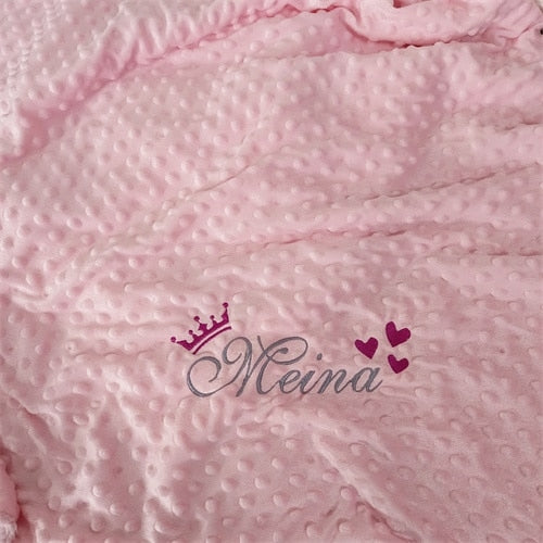 Name Personalised Bubbled Fleece Baby Blanket Diy Custom Toddler Crib
