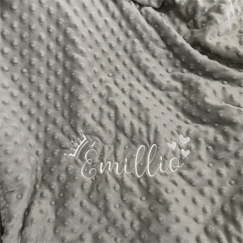 Name Personalised Bubbled Fleece Baby Blanket Diy Custom Toddler Crib
