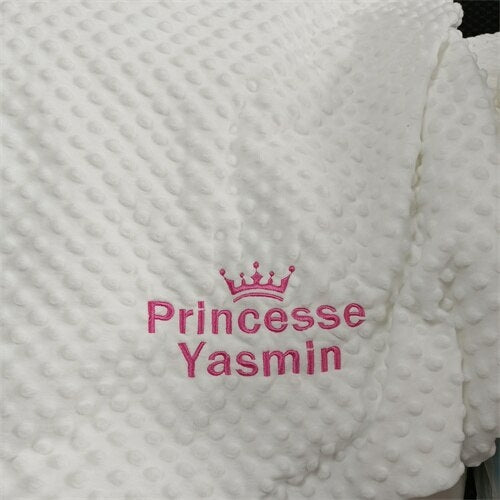 Name Personalised Bubbled Fleece Baby Blanket Diy Custom Toddler Crib