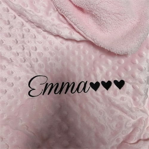 Name Personalised Bubbled Fleece Baby Blanket Diy Custom Toddler Crib