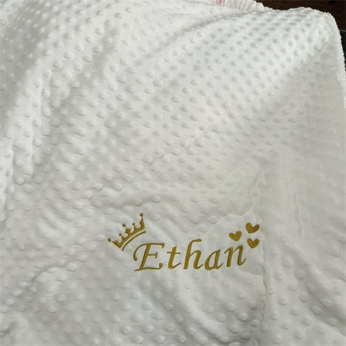Name Personalised Bubbled Fleece Baby Blanket Diy Custom Toddler Crib