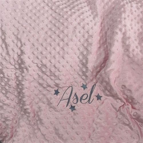 Name Personalised Bubbled Fleece Baby Blanket Diy Custom Toddler Crib
