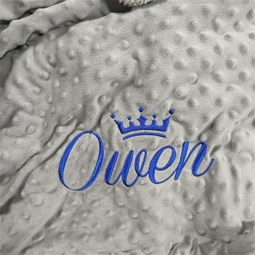 Name Personalised Bubbled Fleece Baby Blanket Diy Custom Toddler Crib