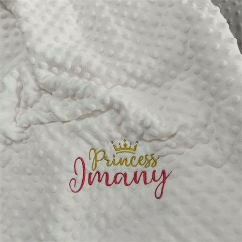 Name Personalised Bubbled Fleece Baby Blanket Diy Custom Toddler Crib