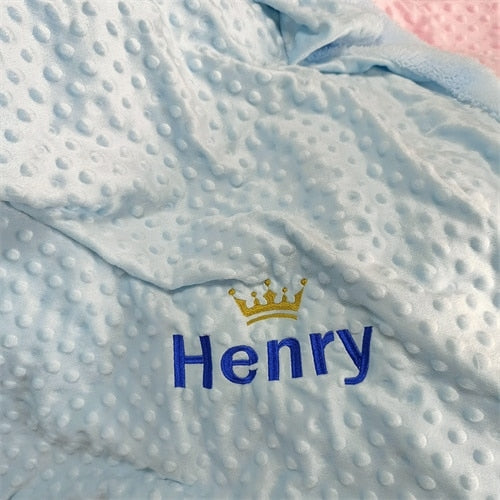Name Personalised Bubbled Fleece Baby Blanket Diy Custom Toddler Crib