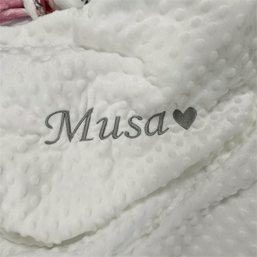 Name Personalised Bubbled Fleece Baby Blanket Diy Custom Toddler Crib