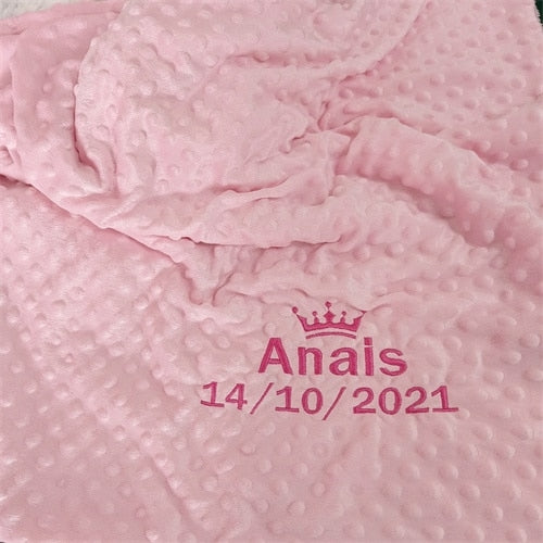 Name Personalised Bubbled Fleece Baby Blanket Diy Custom Toddler Crib