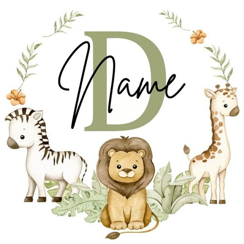 Personalised Babygrow Sleepsuit Forest Animal Wreath Print Baby