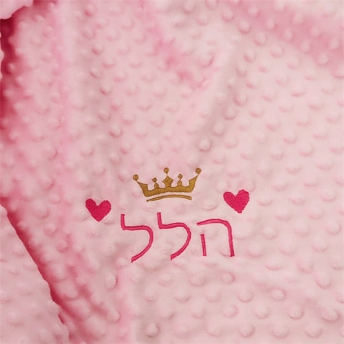 Personalised Newborn Baby Blankets Swaddling Stroller Bed Crib Sleep