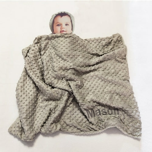 Personalised Newborn Baby Blankets Swaddling Stroller Bed Crib Sleep