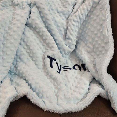 Personalised Newborn Baby Blankets Swaddling Stroller Bed Crib Sleep