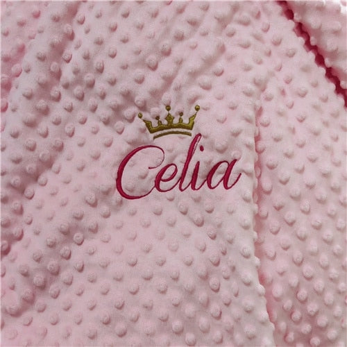 Personalised Newborn Baby Blankets Swaddling Stroller Bed Crib Sleep