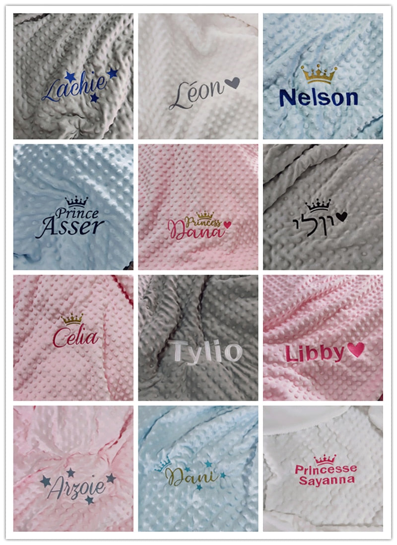 Personalised Newborn Baby Blankets Swaddling Stroller Bed Crib Sleep