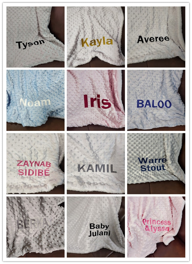Personalised Newborn Baby Blankets Swaddling Stroller Bed Crib Sleep