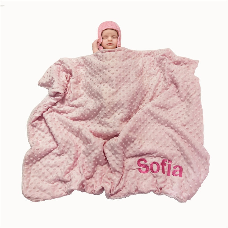 Personalised Newborn Baby Blankets Swaddling Stroller Bed Crib Sleep