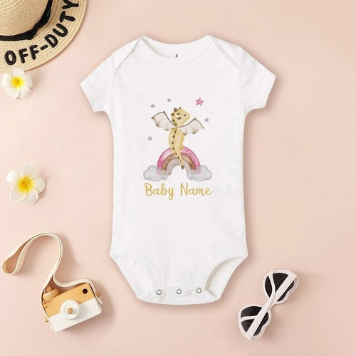 Personalized Dragon Baby Bodysuit Custom Name Infant Cute Romper Boys