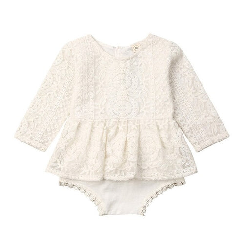 RUEWEY Newborn Baby Girl Lace Clothes Autumn Bodysuit Long Sleeve Tops