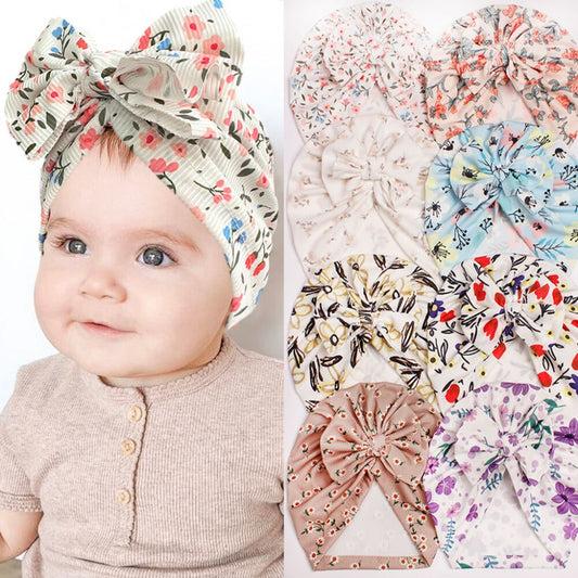 Summer New Baby Bow Hat Thin Creative Print Girls' Hat Baby Hat Baby